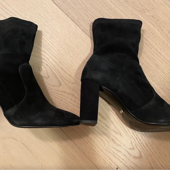 Dune London Opticals Stretch suede black sock bootie - Picture 3 of 6